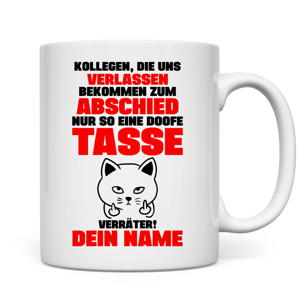 abschiedsgeschenk für einen mitarbeiter in der pflege personalisierte Tasse mit Wunschnamen