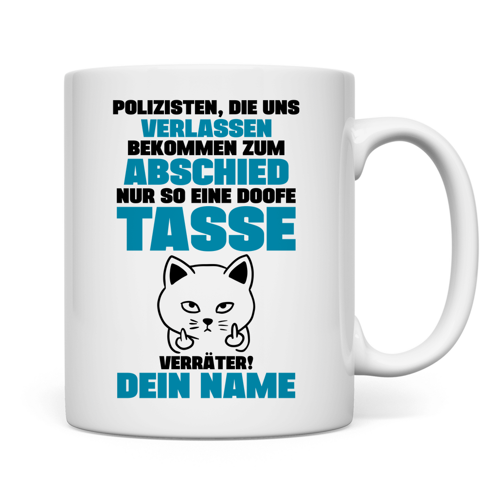 Abschiedsgeschenk Kollege | Polizei für einen Polizisten Personalisierte Tasse mit Namen