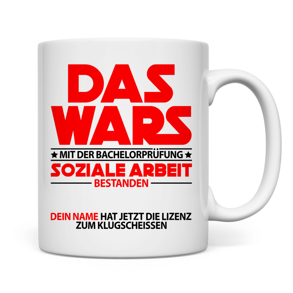 Bachelor Soziale Arbeit bestanden | Geschenk Mann Tasse