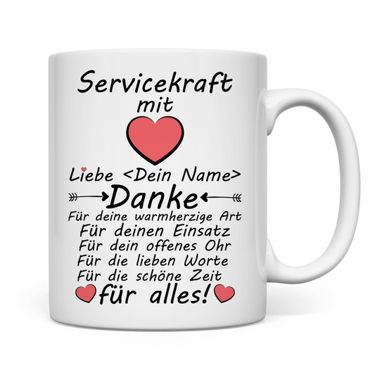 Danke an Servicekraft | Servicepersonal | Tasse
