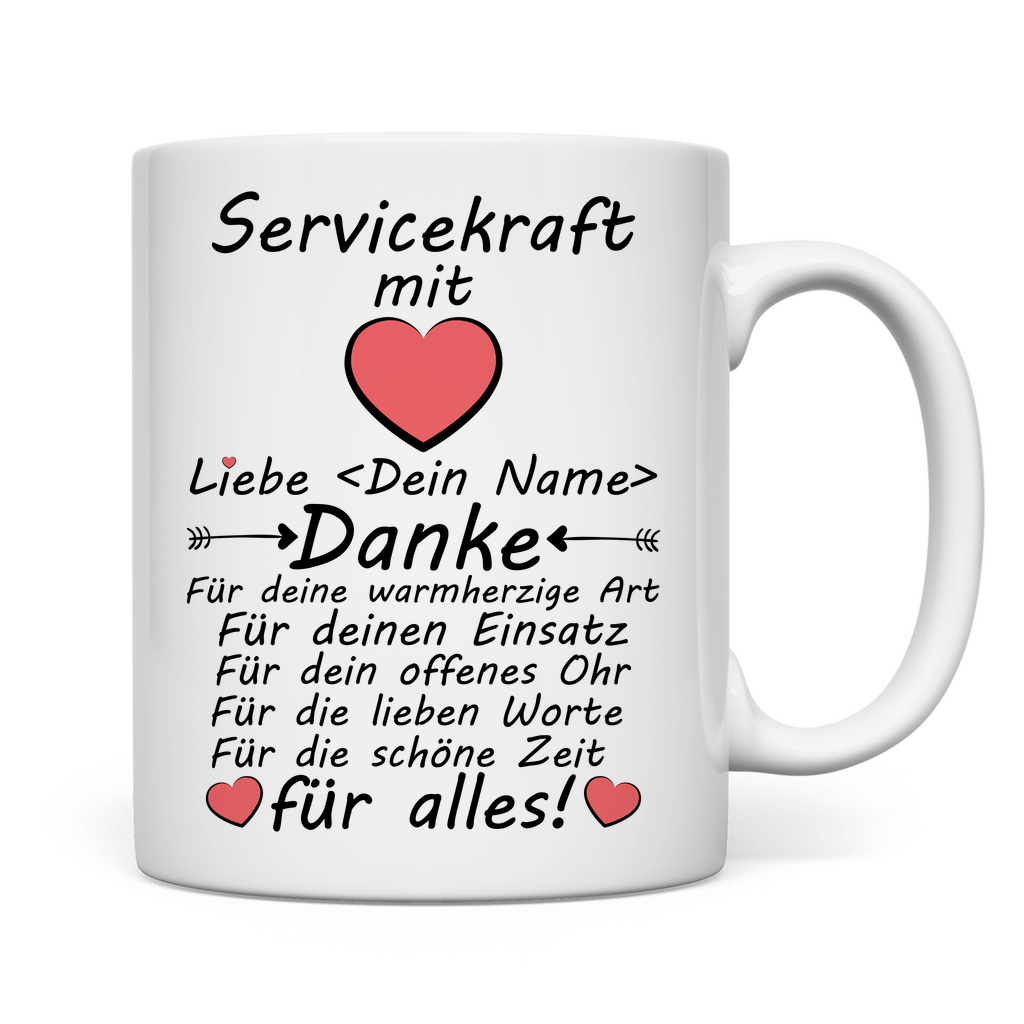 Danke an Servicekraft | Servicepersonal | Tasse