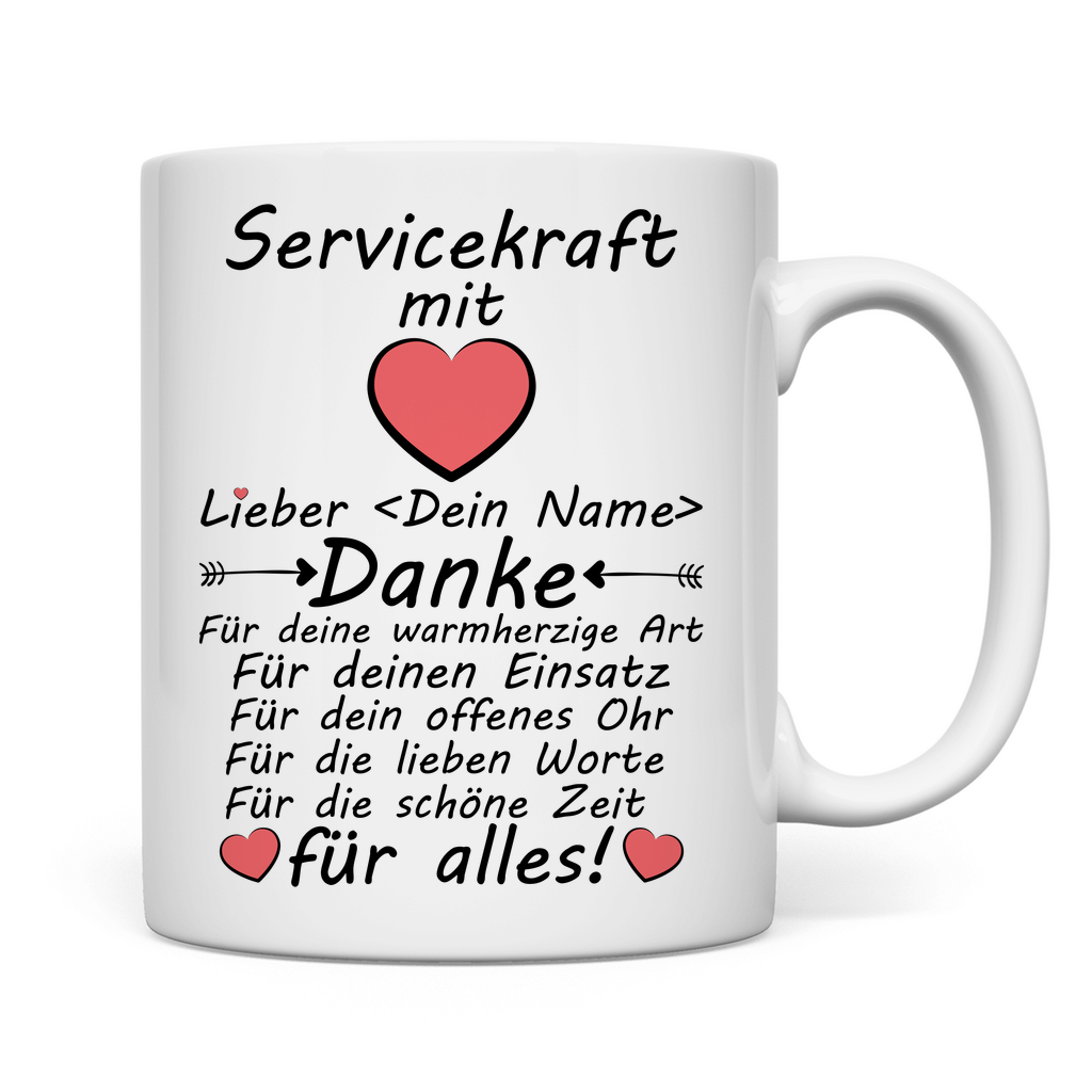 Danke an Servicekraft | Servicepersonal | Tasse