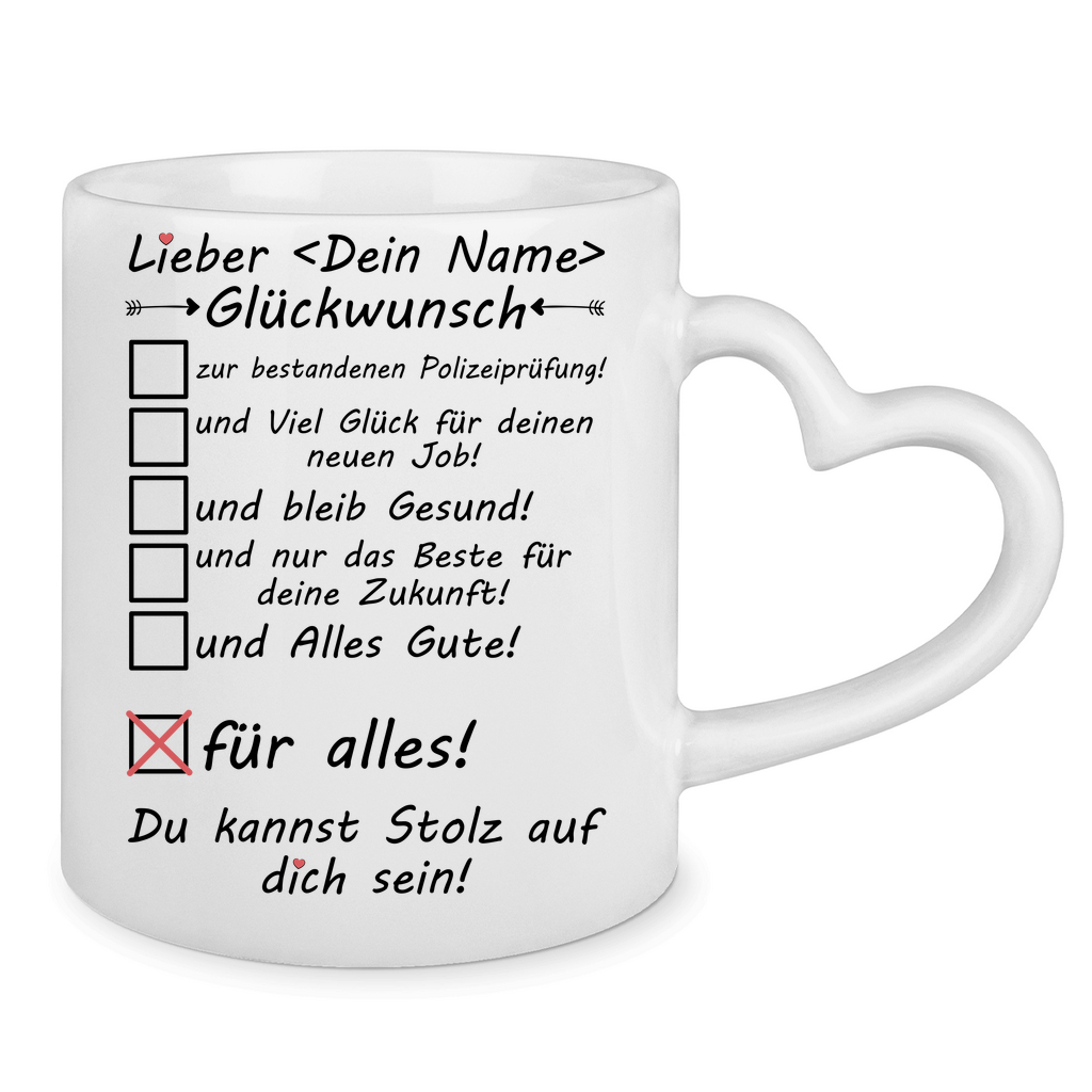 Personalisierte Kaffeetasse zur bestandenen Polizeiprüfung – Geschenk mit Namen