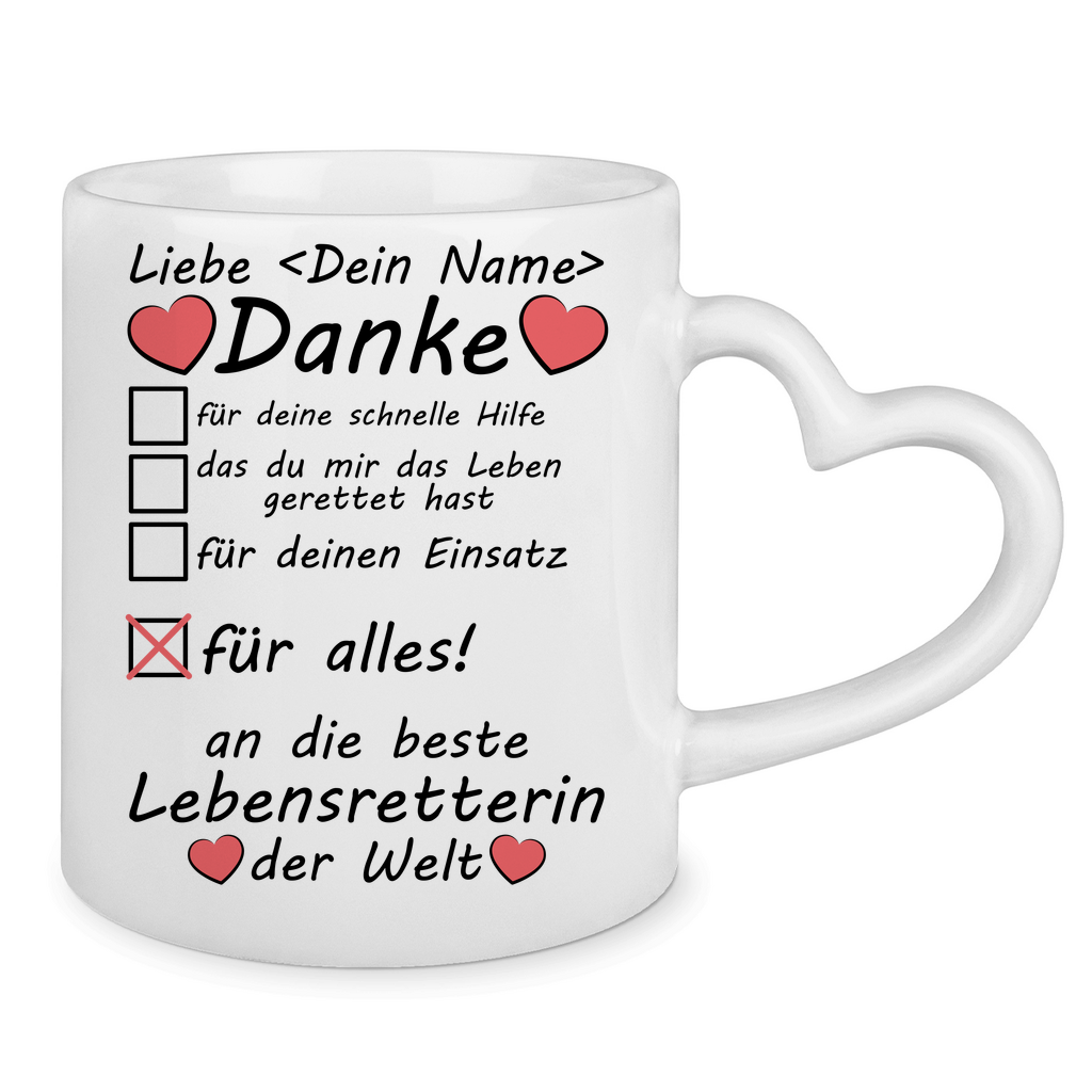 Dankeschön Geschenk für Lebensretter | Tasse