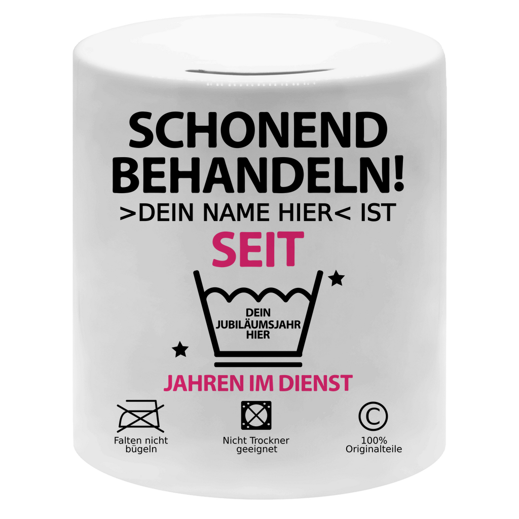 Geldgeschenk 25. Dienstjubiläum | Spardose pink