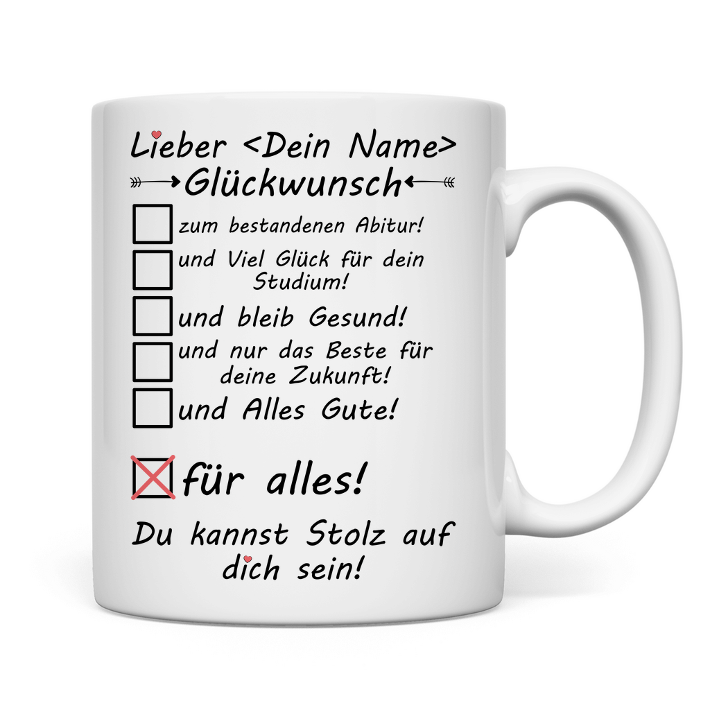 Abi in der Tasche | Glückwunsch Geschenk Mann Tasse rückseite