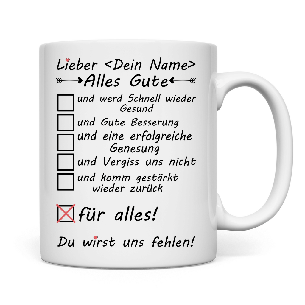 Kollege im Krankenhaus | Abschiedsgeschenk  Tasse Rückseite