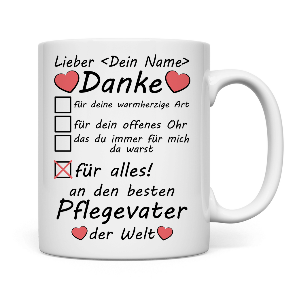 Beste Pflegevater Geschenk | Tasse | Personalisiert 2