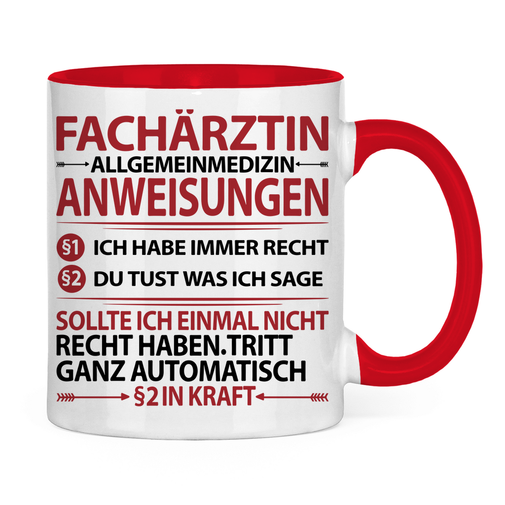 Fachärztin Allgemeinmedizin | Geschenk | Tasse  rückseite