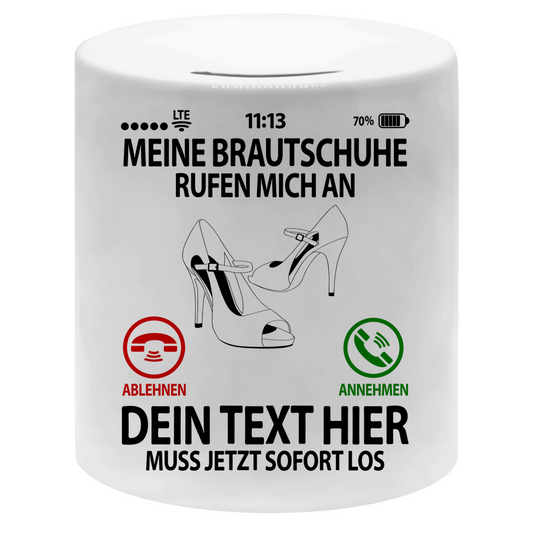 Brautschuhe Geld Sammeln | Spardose Personalisiert mit Namen
