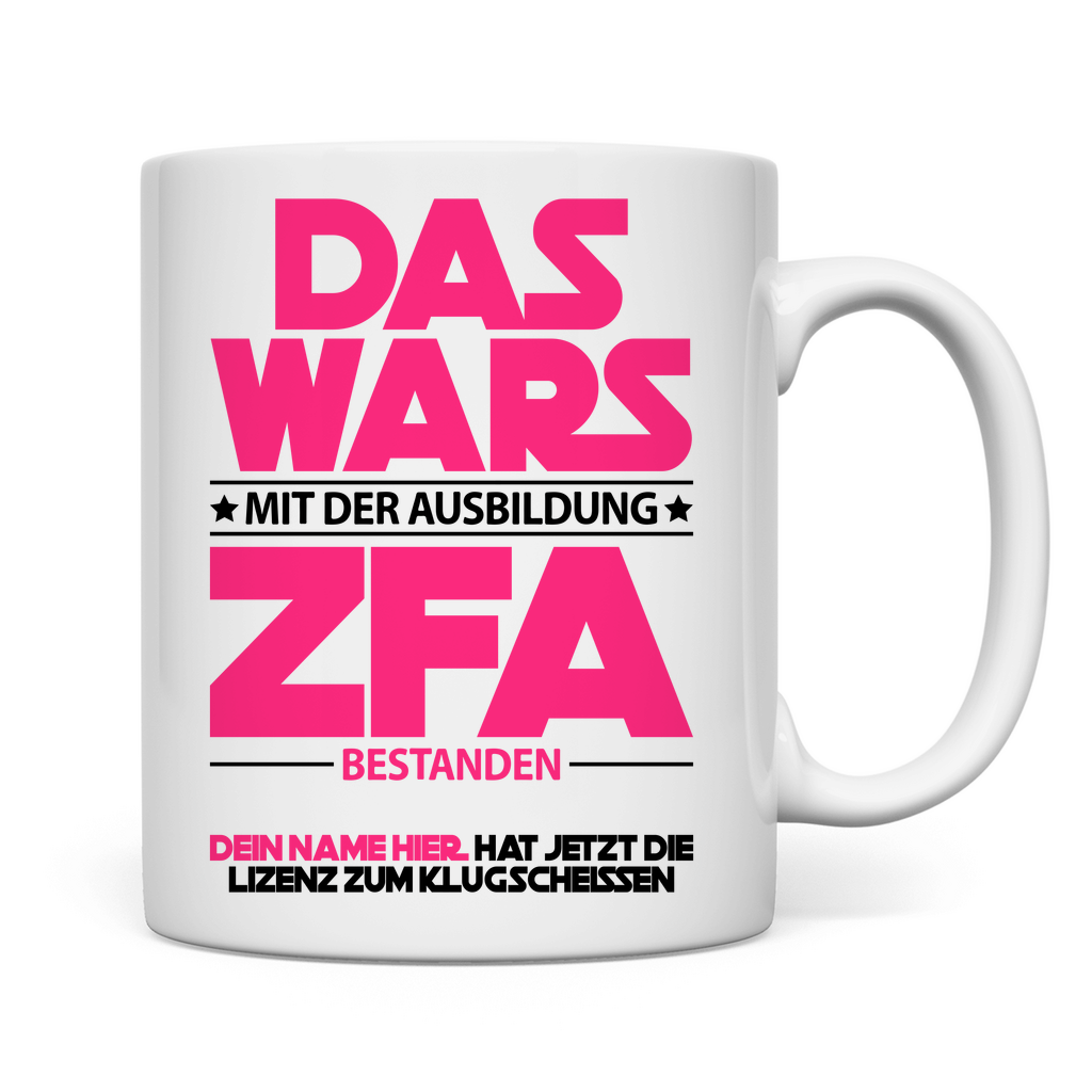 ZFA | Bestandene ausbildung Prüfung | Geschenk  tasse  rückseite