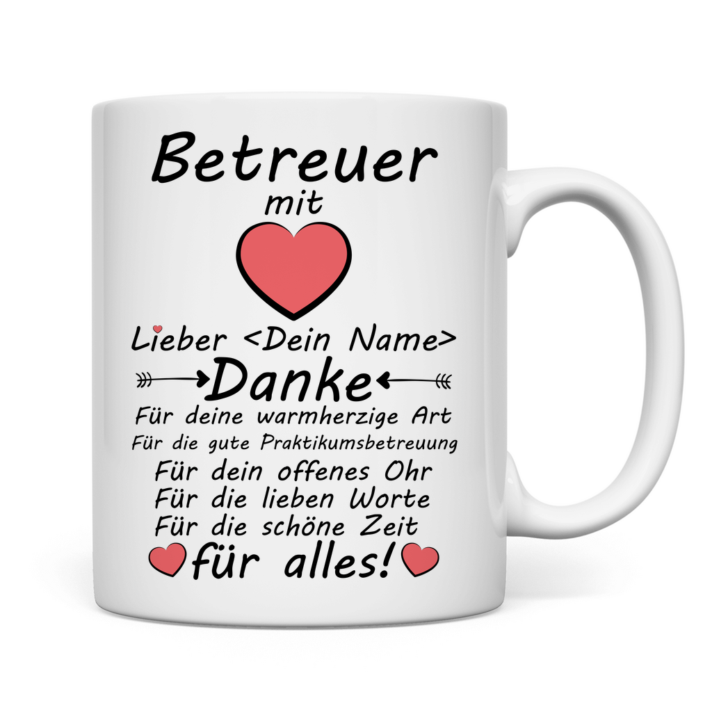 Danke an Praktikumsbetreuer | Geschenk   Tasse rpckseite