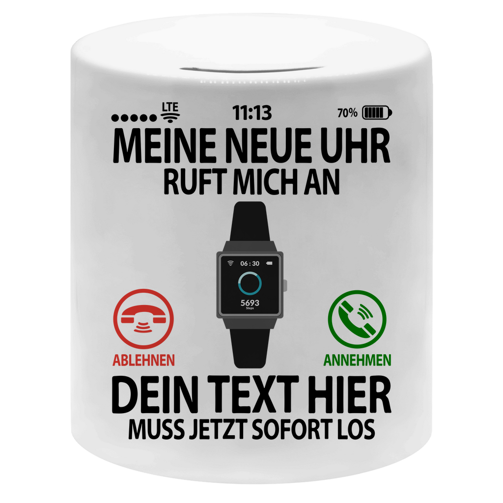 Neue Uhr sparen | Geldgeschenk | Spardose