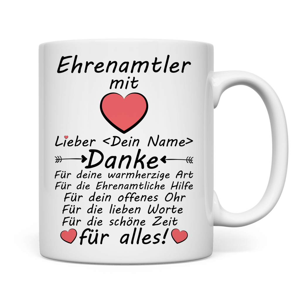 Danke Dankeschön an Ehrenamtler | Tasse Geschenk rückseite