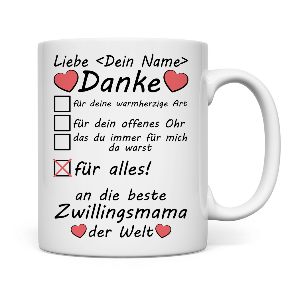 Beste Zwillingsmama Geschenk | Personalisiert Tasse 2