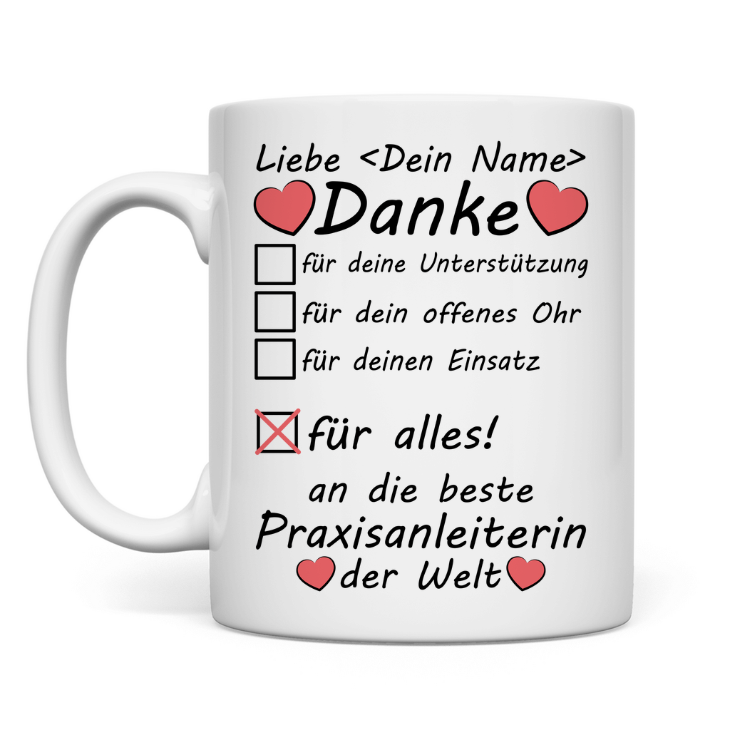 Danke an Praxisanleitung | Abschiedsgeschenk Beste Tasse