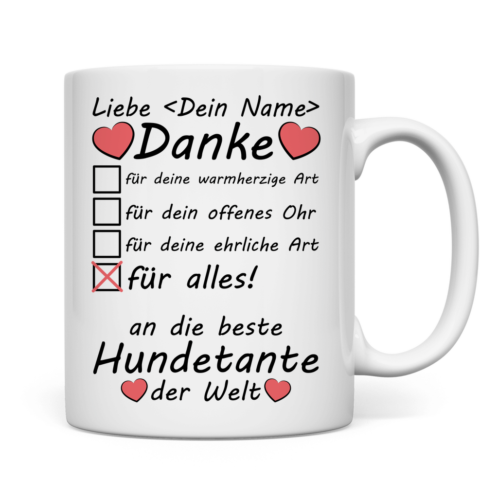 Beste Hundetante Tasse | Geschenk | Personalisiert 2