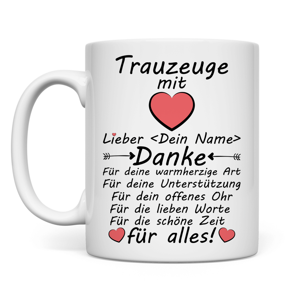 Danke Geschenk Trauzeugen | nach Hochzeit Tasse