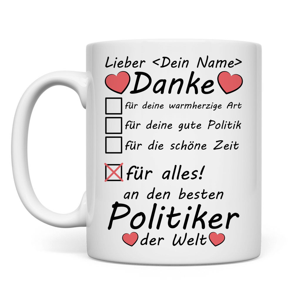 Politiker Danke Sagen | Abschied | Geschenk Tasse