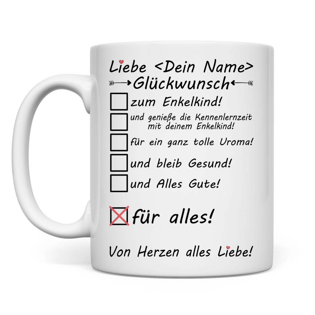 Glückwunsch zur Uroma | Gratulation Tasse Geschenk