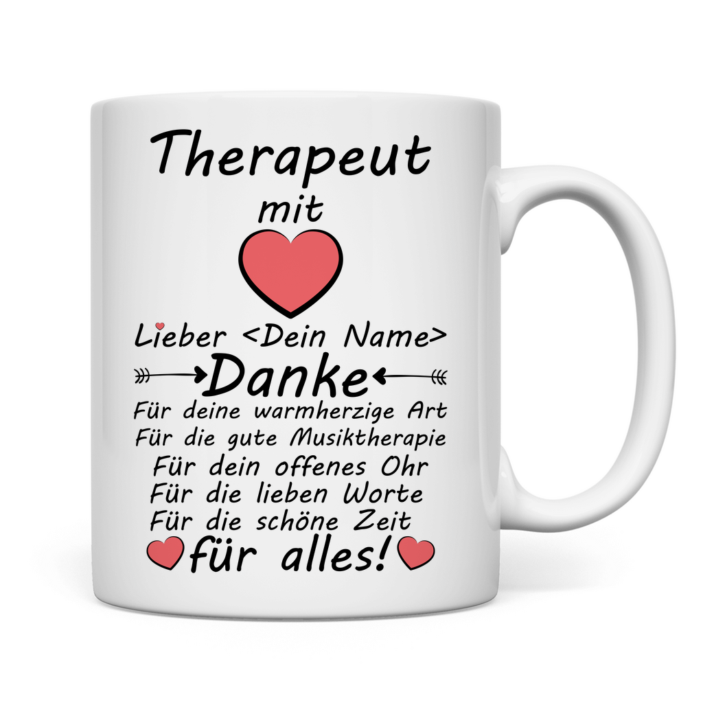 Musiktherapie | Danke an Musiktherapeut | Geschenk Tasse rückseite
