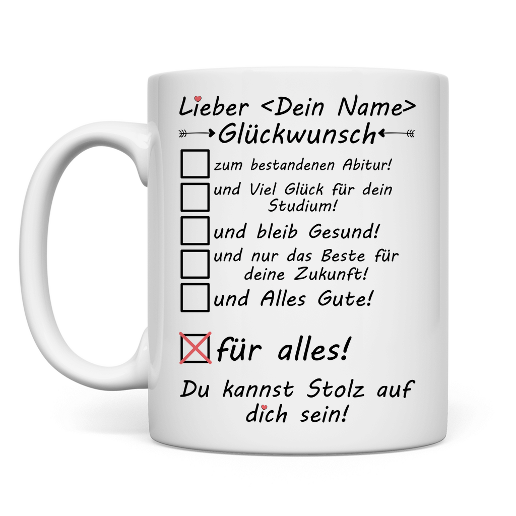 Abi in der Tasche | Glückwunsch Geschenk Mann Tasse