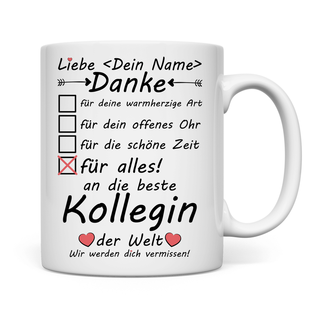 Ich werde dich Vermissen | Kollegin | Geschenk  tasse 2