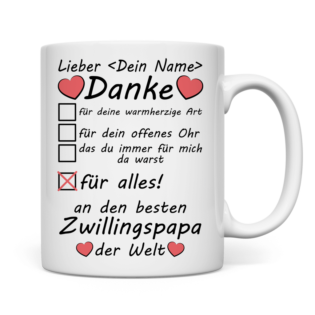 Bester Zwillingspapa | Geschenk mit Namen  tasse 2