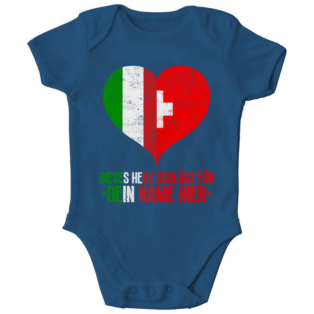 Schweiz Italien Flagge | mit Herz | Baby Body