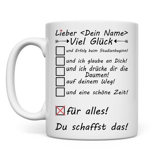 Guten Start Studienbeginn | Viel Glück | Tasse  Mann Geschenk