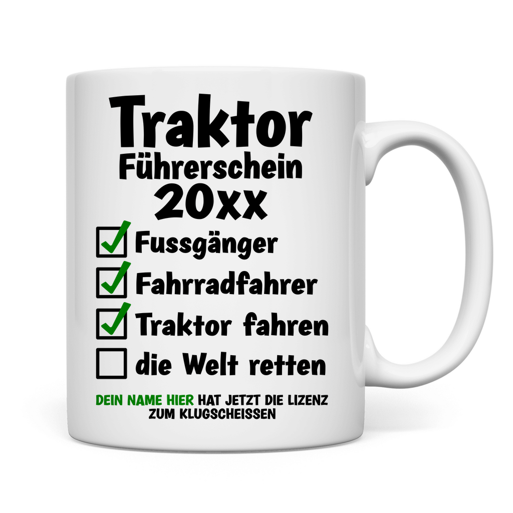 Traktorführerschein bestanden | Geschenk Tasse 2