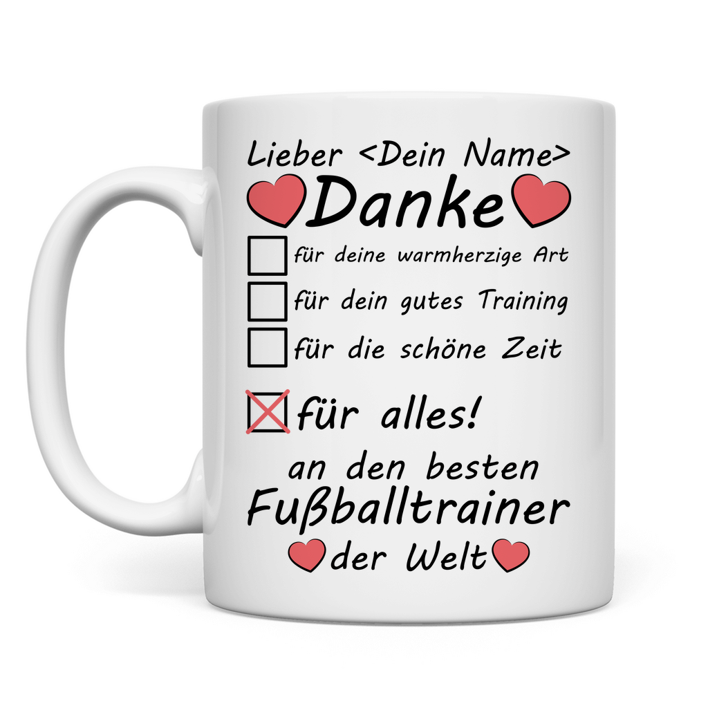 Fußballtrainer | Wir sagen Danke | Trainer | Tasse Geschenk