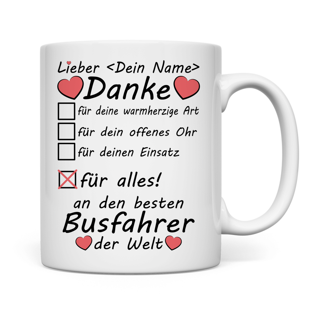 Abschiedsgeschenk Busfahrer | zum Abschied  Tasse rückseite
