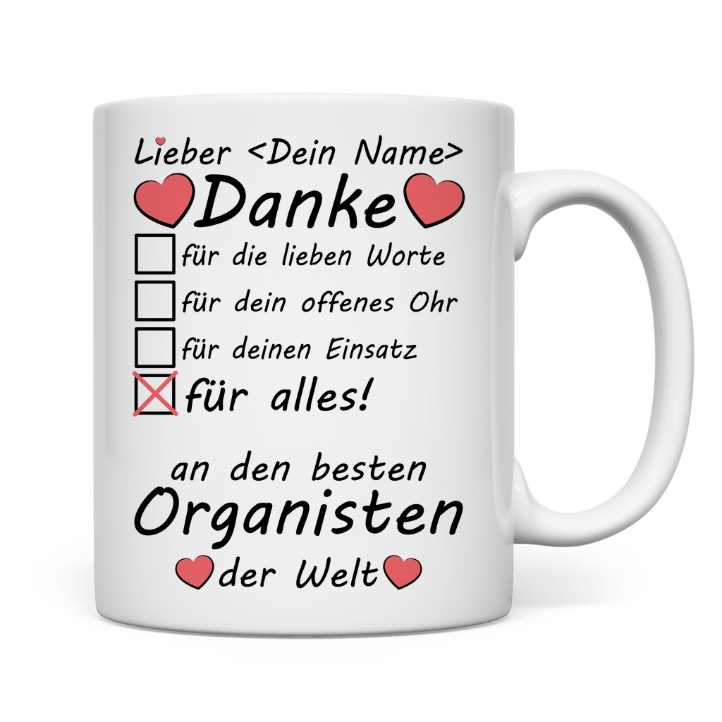 Danke an den Organisten | Hochzeit | Geschenk  Tasse Beste rückseite