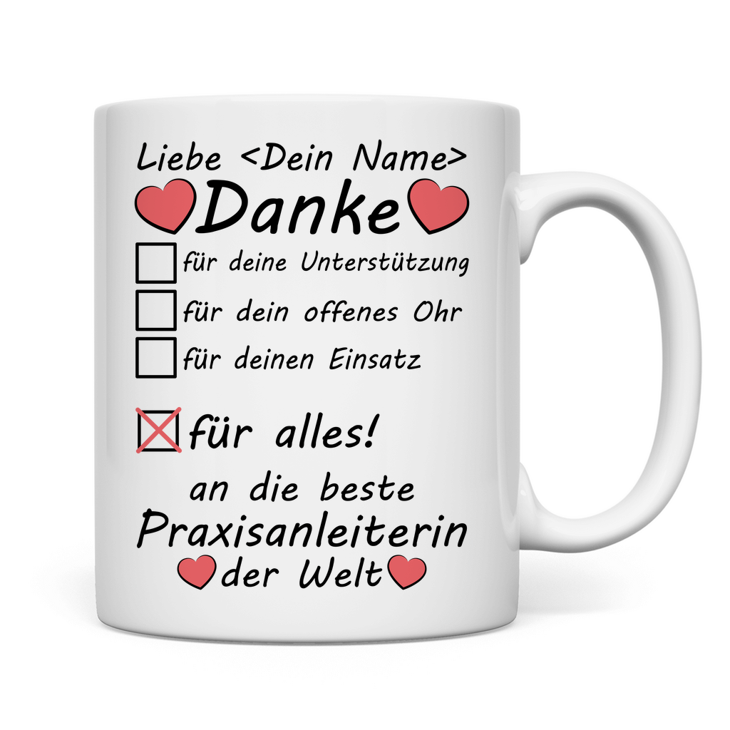 Danke an Praxisanleitung | Abschiedsgeschenk Beste Tasse rückseite