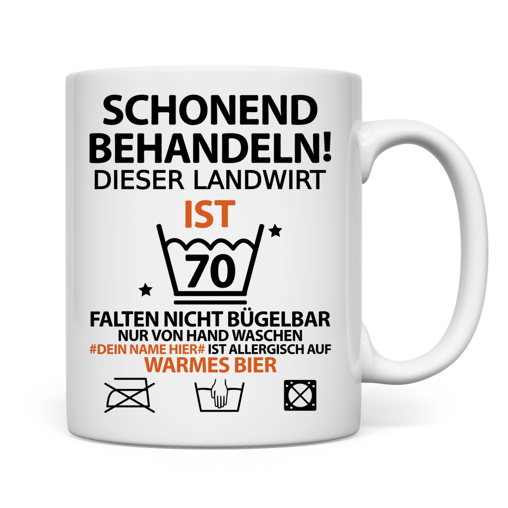 70. Geburtstag Landwirt | Geschenk | Wunschname tasse 2
