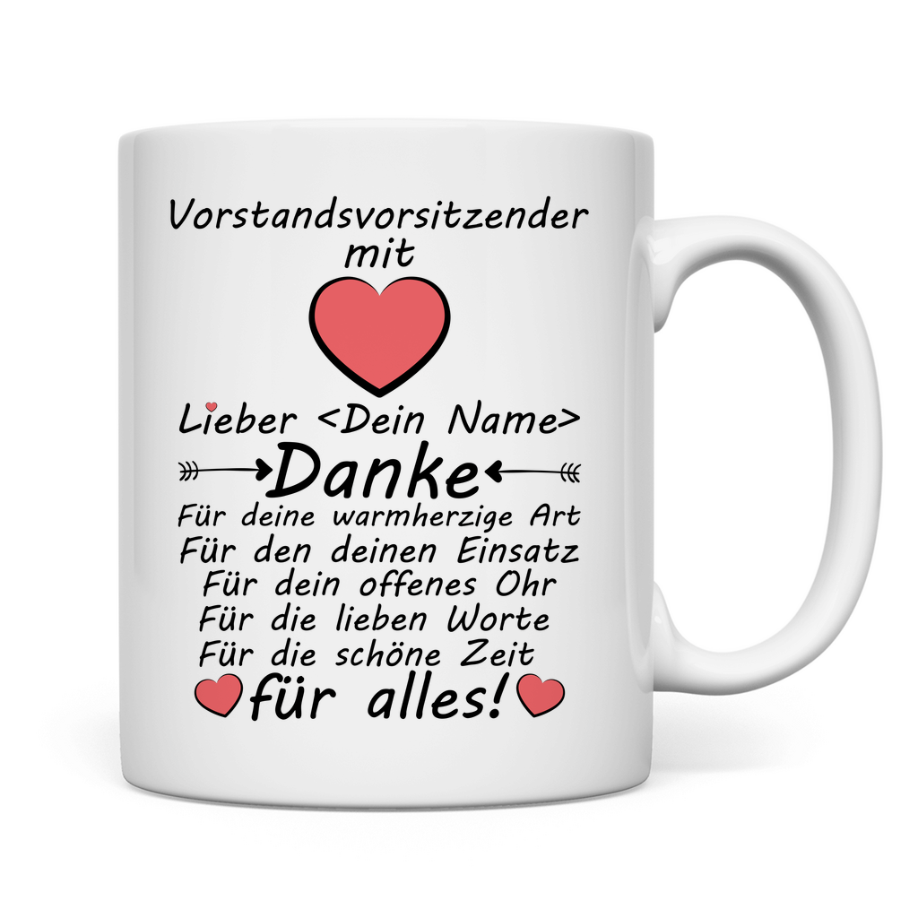 Danke sagen Vorstandsvorsitzender | Abschiedsgeschenk Tasse rückseitee