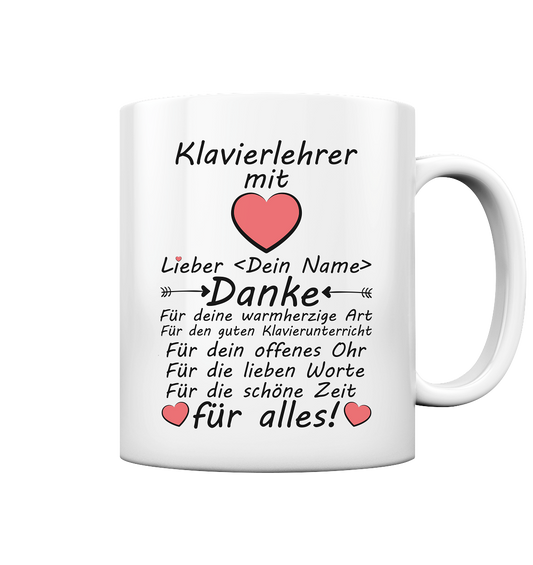 Abschiedsgeschenk Dankeschön Danke für Klavierlehrer Klavierunterricht personalisiert