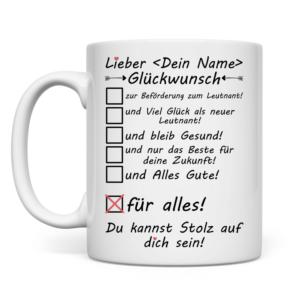  Beförderung zum Leutnant | Geschenk Tasse