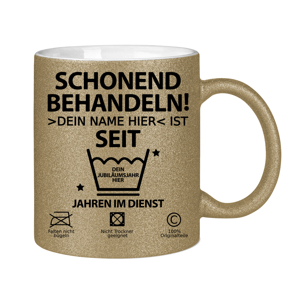 Jubiläum Arbeit Dienstjubiläum Glitzer Tasse gld