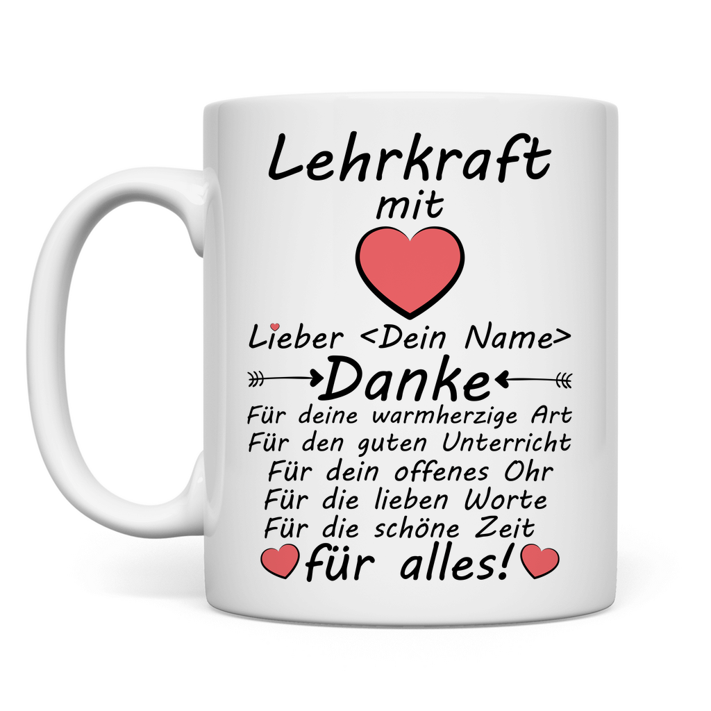 Danke an Lehrkraft | Geschenk zum Abschied  Mann Tasse