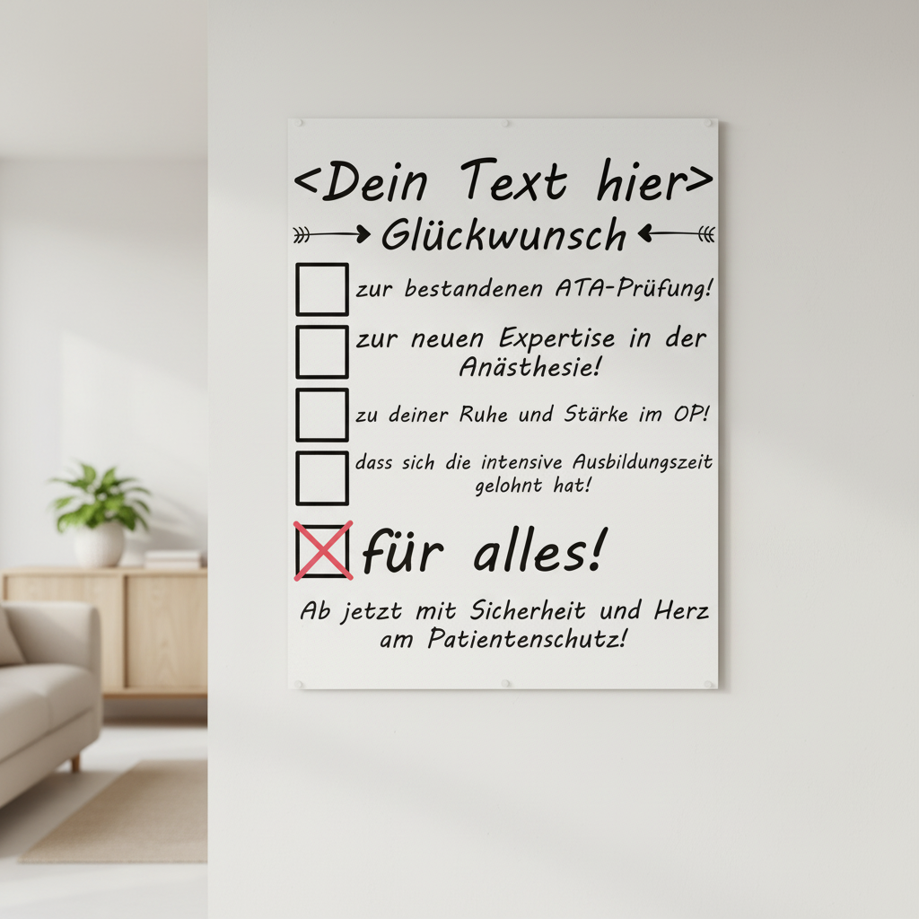 Geschenk zur bestandenen ATA-Pruefung, personalisiertes Poster DIN A3 fuer Anaesthesietechnische Assistenten mit Namen