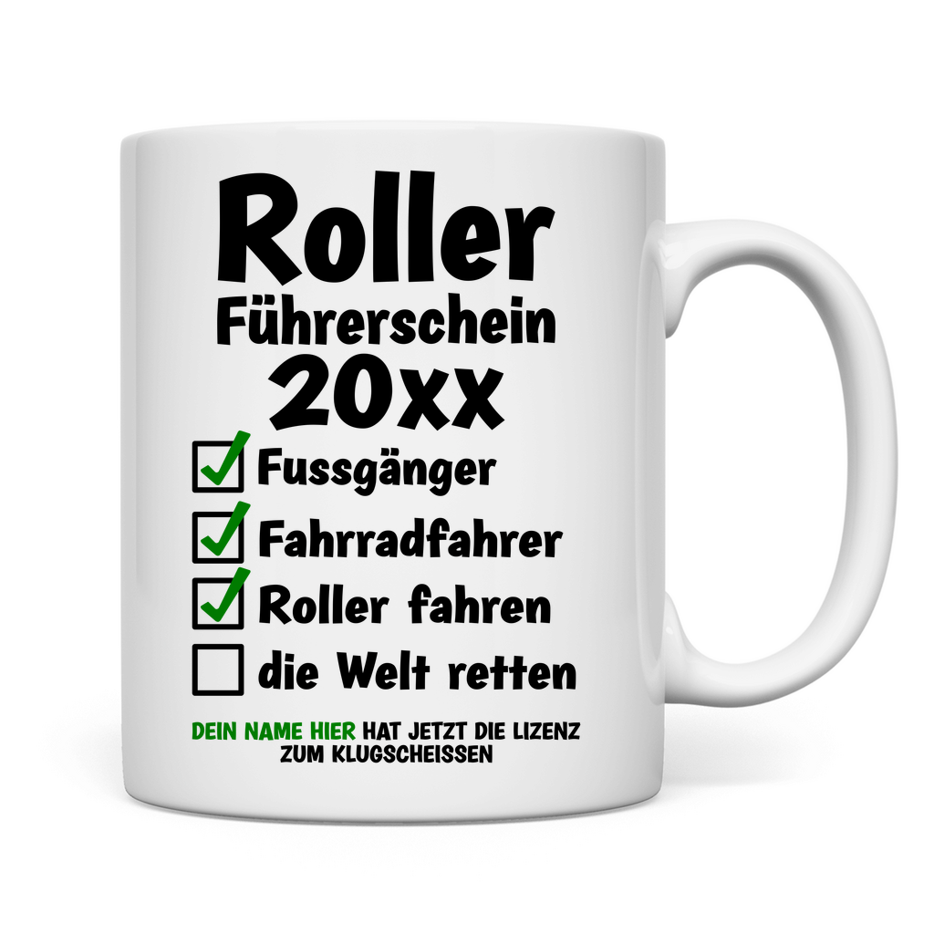 Roller Führerschein Bestanden | Geschenk   Tasse Rückseite