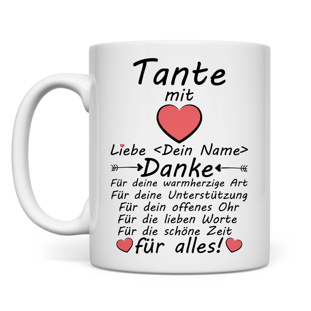 Danke sagen an beste Tante | Muttertag Geschenk Tasse mit Herz