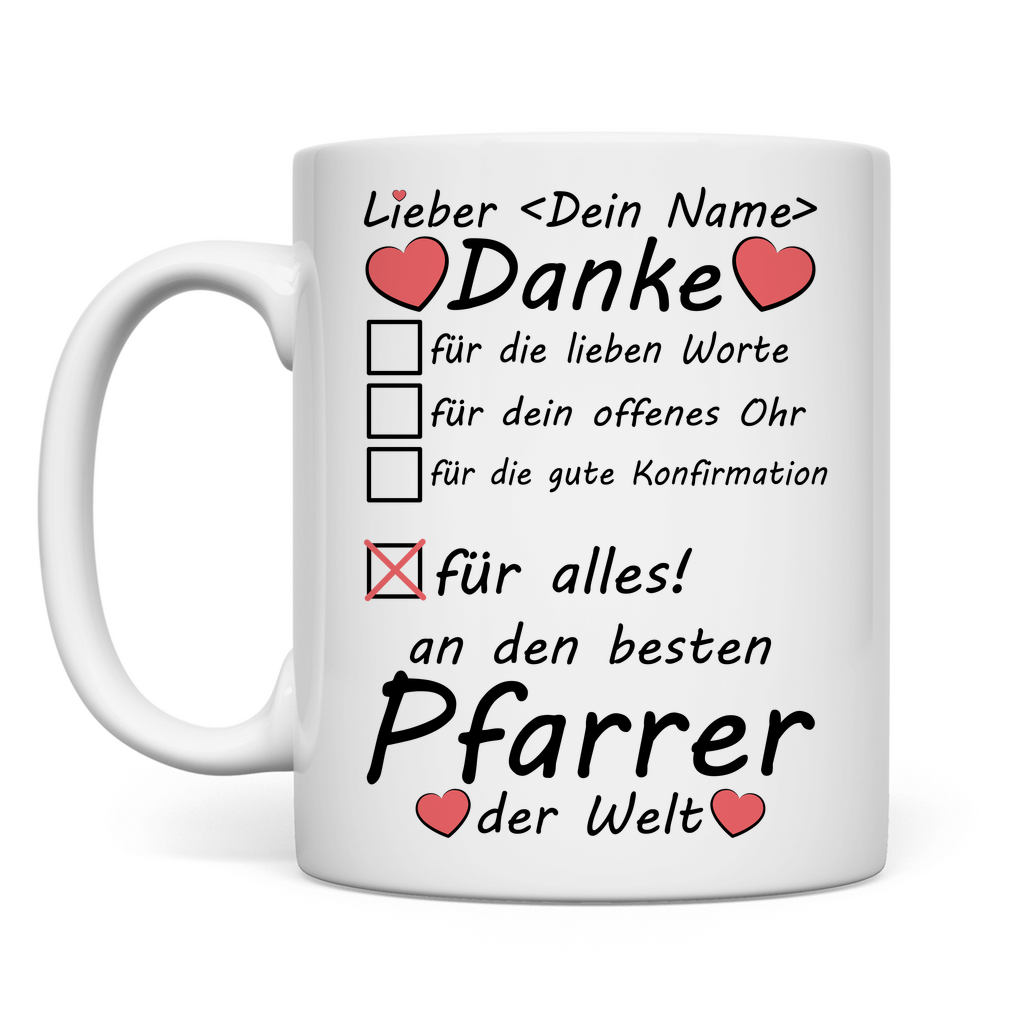 Dank an Pfarrer nach Konfirmation | Tasse Geschenk