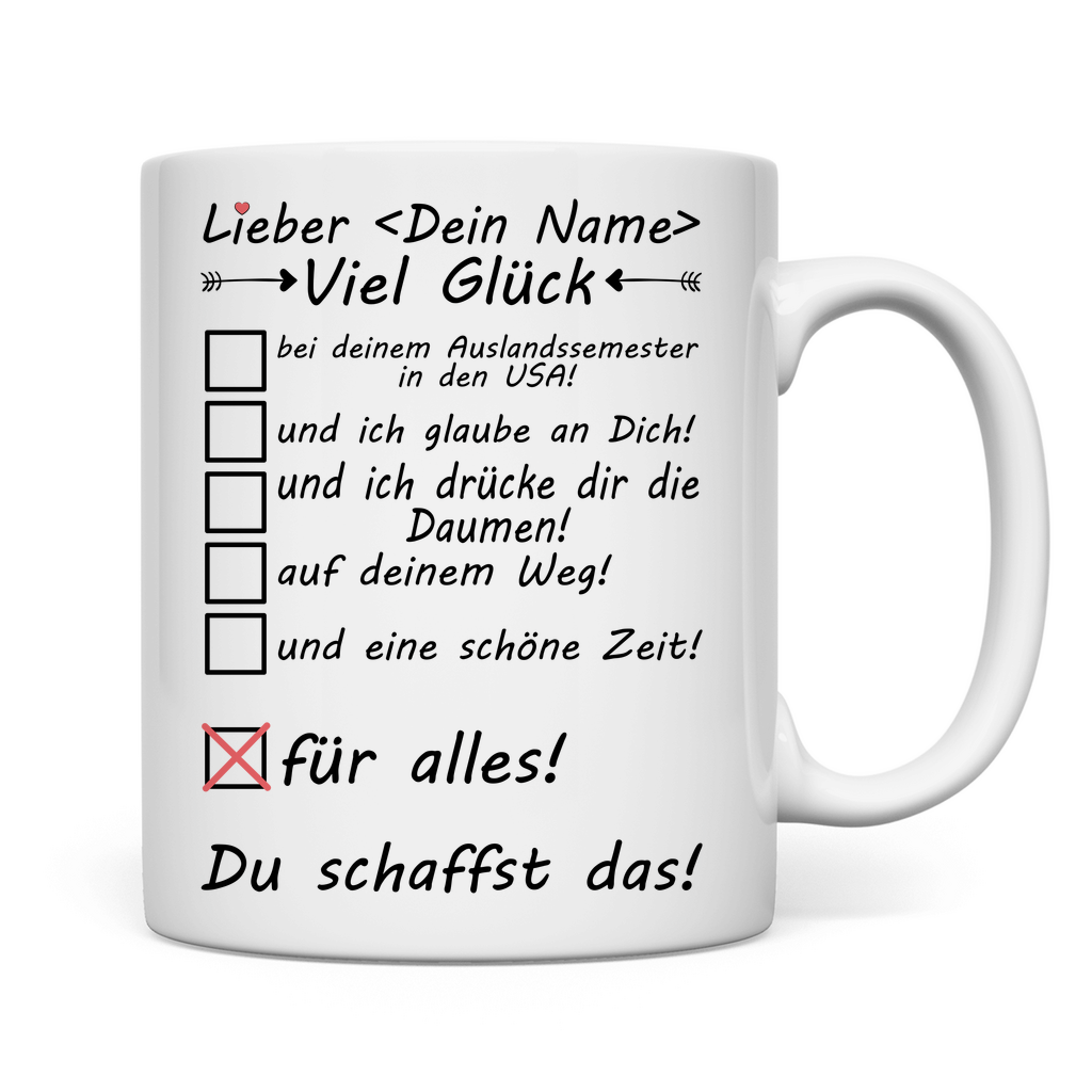 USA Auslandssemester |  Amerika Geschenk für Freund Tasse rückseite