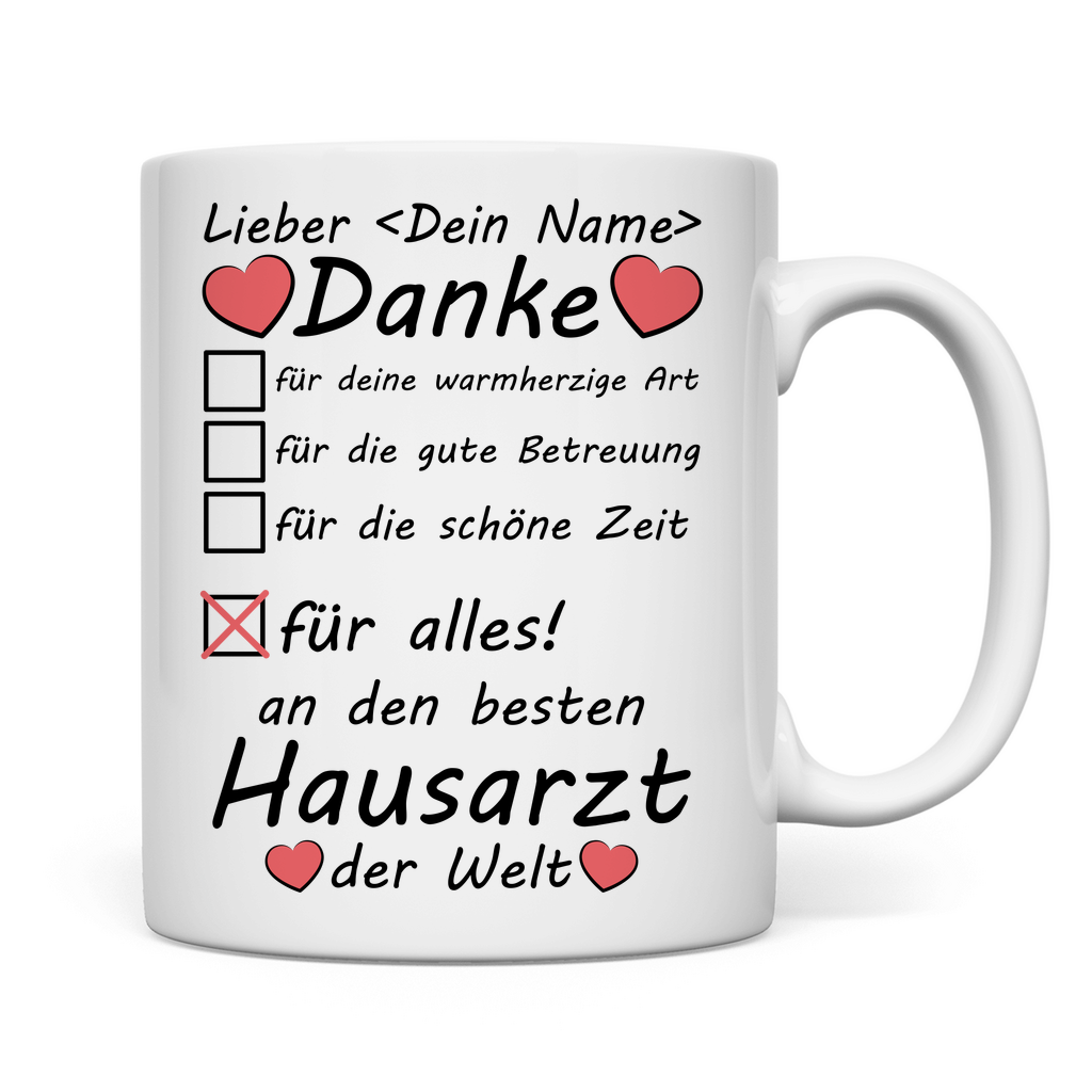 Hausarzt Abschiedsgeschenk | Beste  Tasse  rückseite