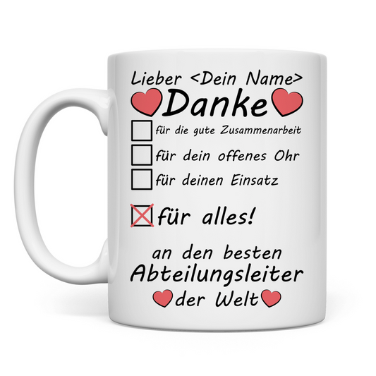 Bester Fußball Abteilungsleiter | Geschenk Tasse 