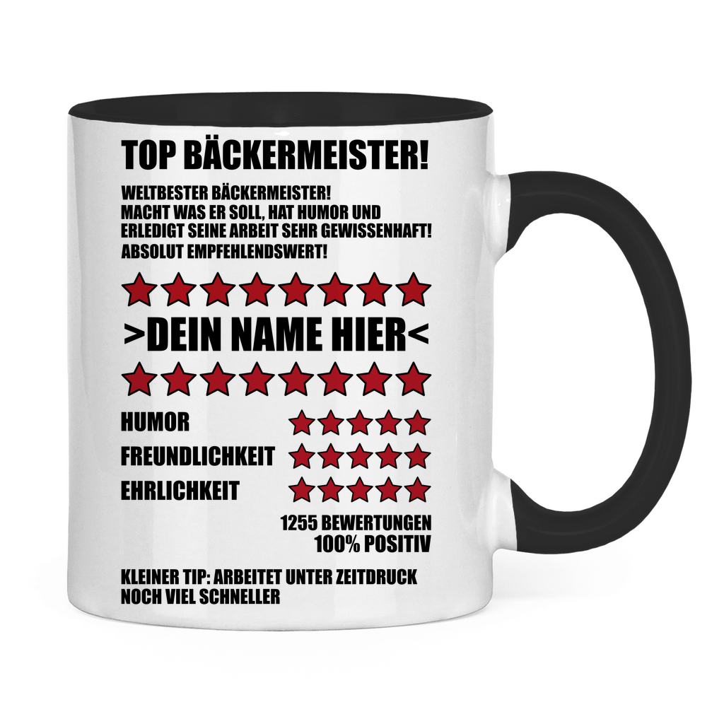 Bäckermeister Tasse | Personalisiert | Geschenk zum Abschied  rückseite