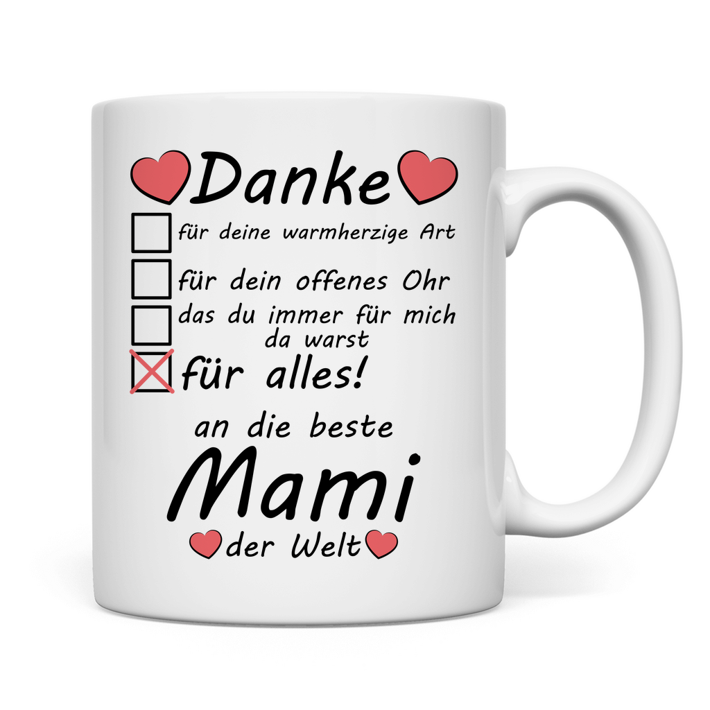 Beste Mami | Danke | Muttertag Geschenk  Tasse  rückseite